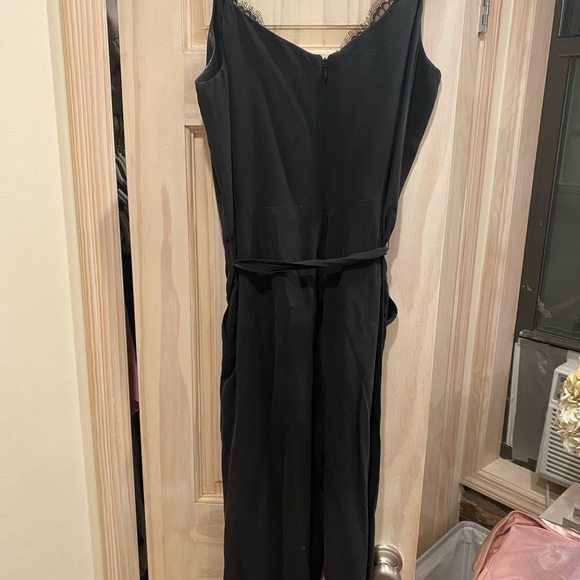 LAGENCE DIA CAMISOLE LACE TRIM WIDE LEG JUMPSUIT - Picture 4 of 5